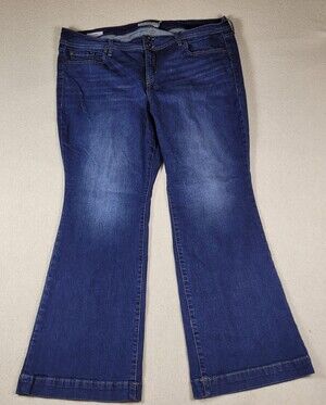 Torrid Denim Jeans Womens Plus 22R Blue Flare Stretch Double Button Zip Fly